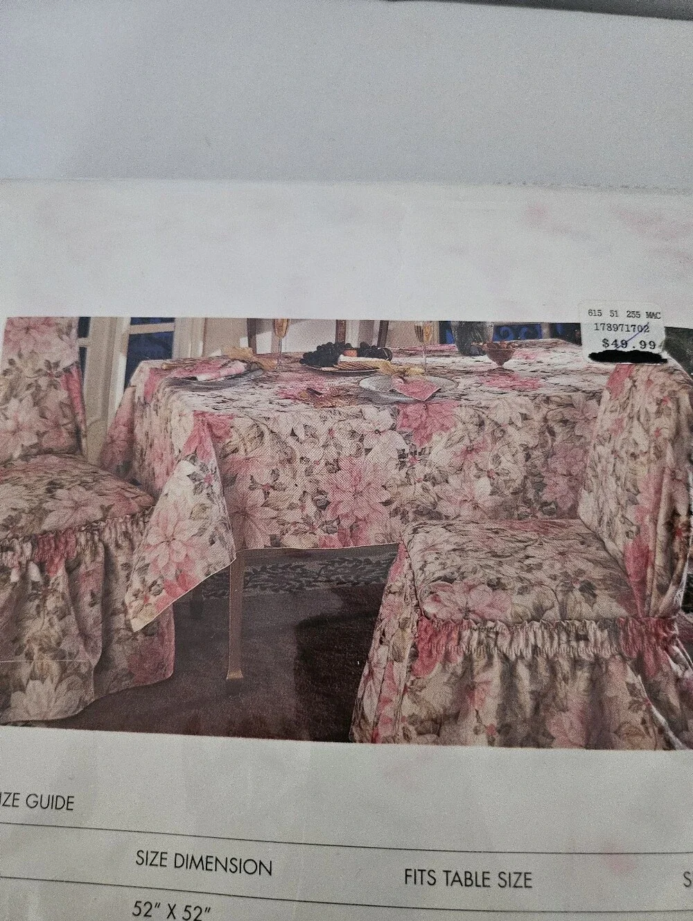 Homescapes Victorian Holiday Floral Fabric Oblong Tablecloth 60